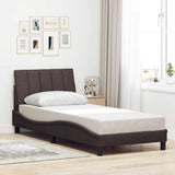 Bed frame without mattress dark brown 90x200 cm fabric