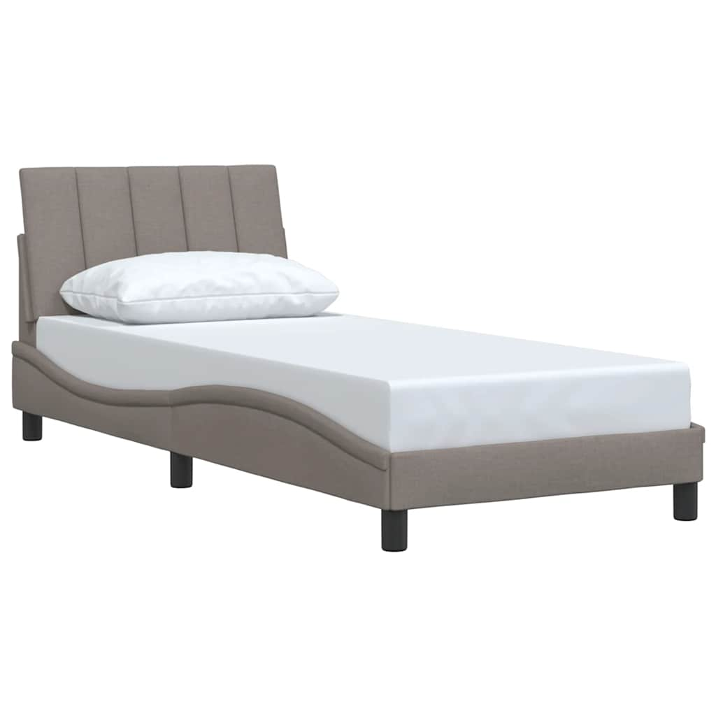 Cadre de lit sans matelas taupe 90x200 cm tissu