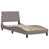 Cadre de lit sans matelas taupe 90x200 cm tissu