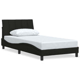 Cadre de lit sans matelas noir 100x200 cm tissu