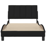 Cadre de lit sans matelas noir 100x200 cm tissu