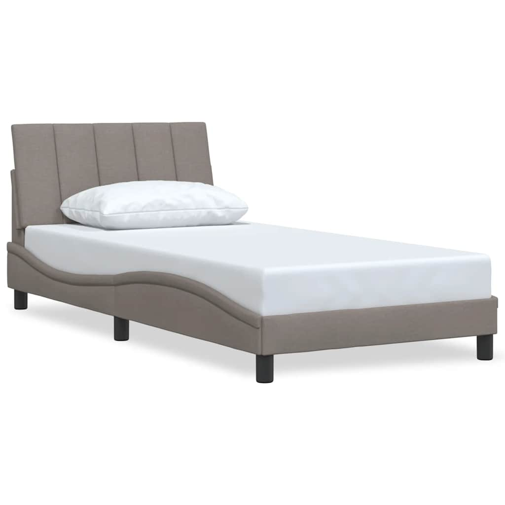 Bed frame without mattress taupe 100x200 cm fabric