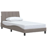 Bed frame without mattress taupe 100x200 cm fabric