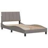 Bed frame without mattress taupe 100x200 cm fabric