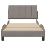 Bed frame without mattress taupe 100x200 cm fabric