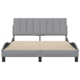 Cadre de lit sans matelas gris clair 120x200 cm tissu