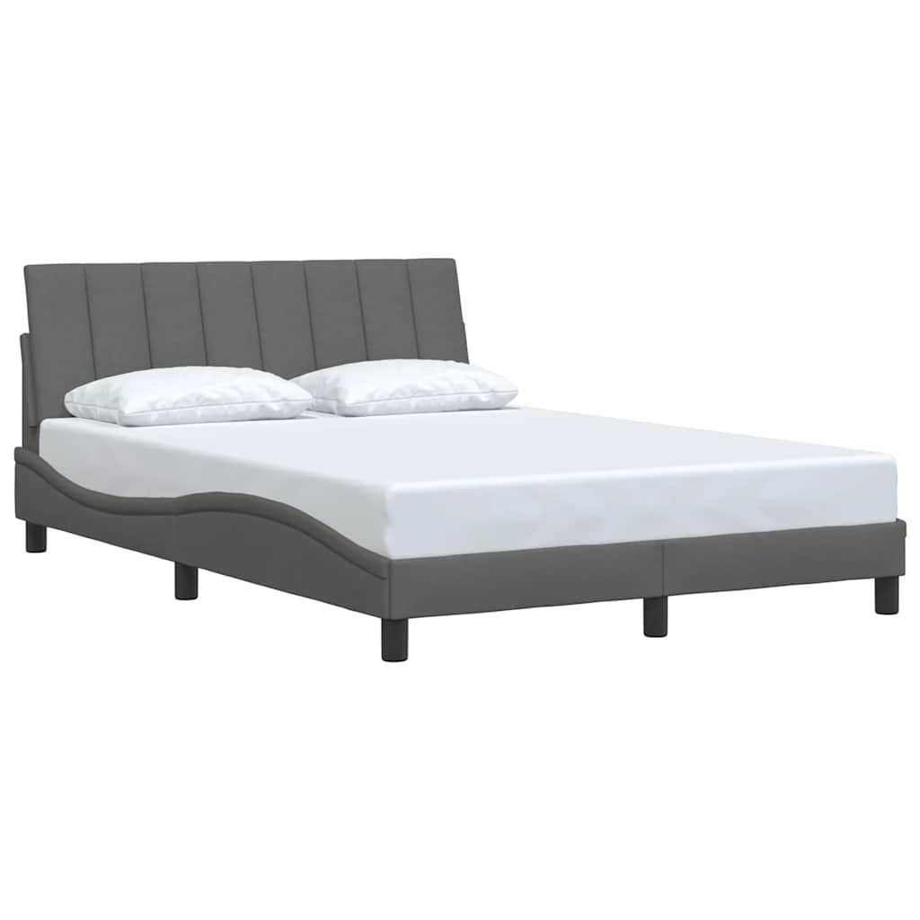 Cadre de lit sans matelas gris foncé 120x200 cm tissu