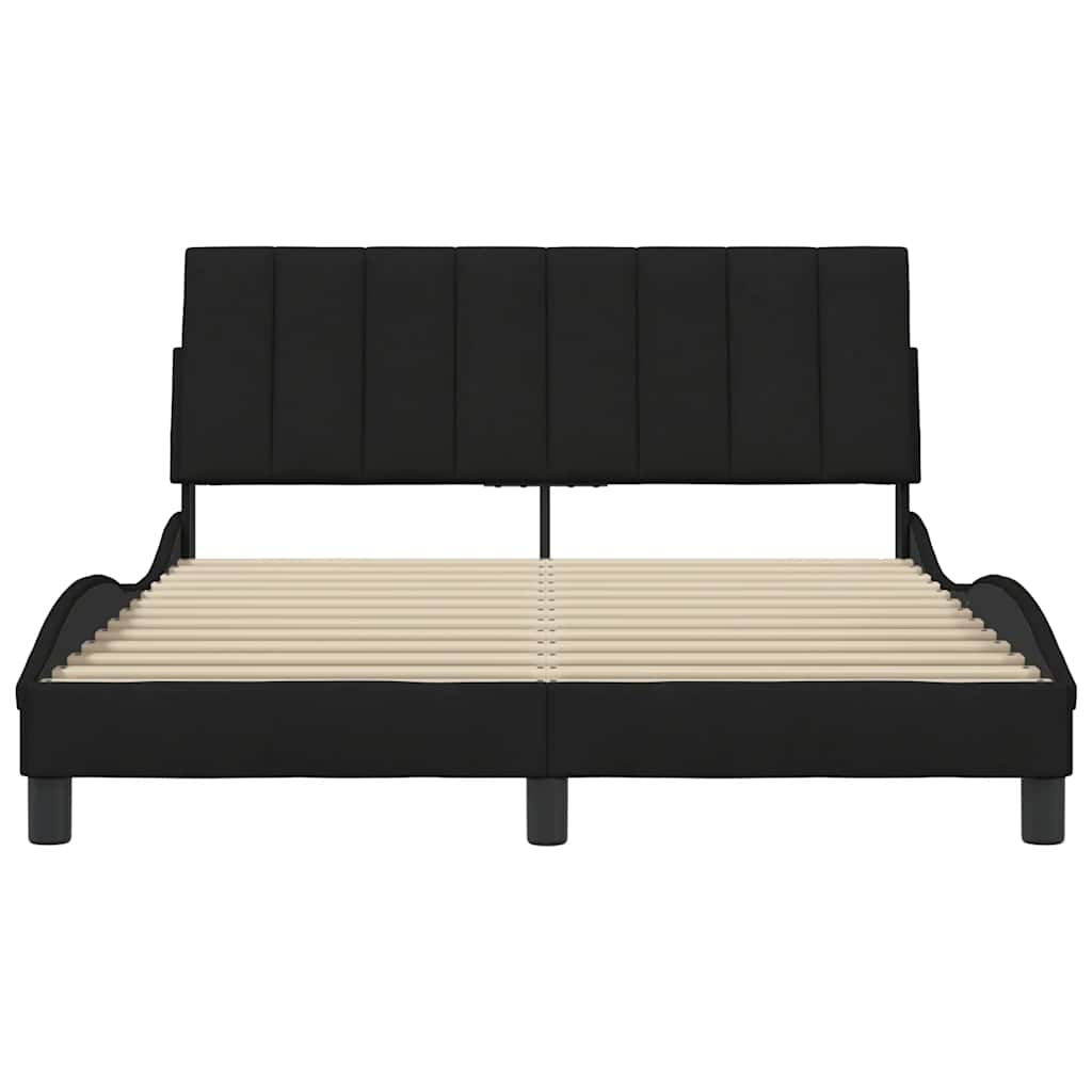 Cadre de lit sans matelas noir 120x200 cm tissu