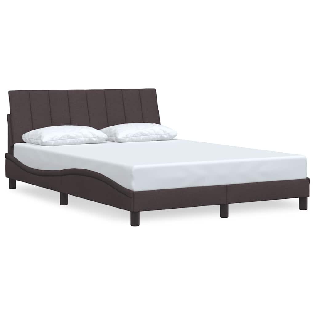 Cadre de lit sans matelas marron foncé 120x200 cm tissu