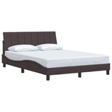 Cadre de lit sans matelas marron foncé 120x200 cm tissu