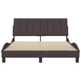 Cadre de lit sans matelas marron foncé 120x200 cm tissu