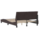 Cadre de lit sans matelas marron foncé 120x200 cm tissu