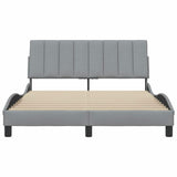 Cadre de lit sans matelas gris clair 140x190 cm tissu