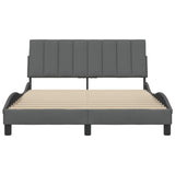 Cadre de lit sans matelas gris foncé 140x190 cm tissu