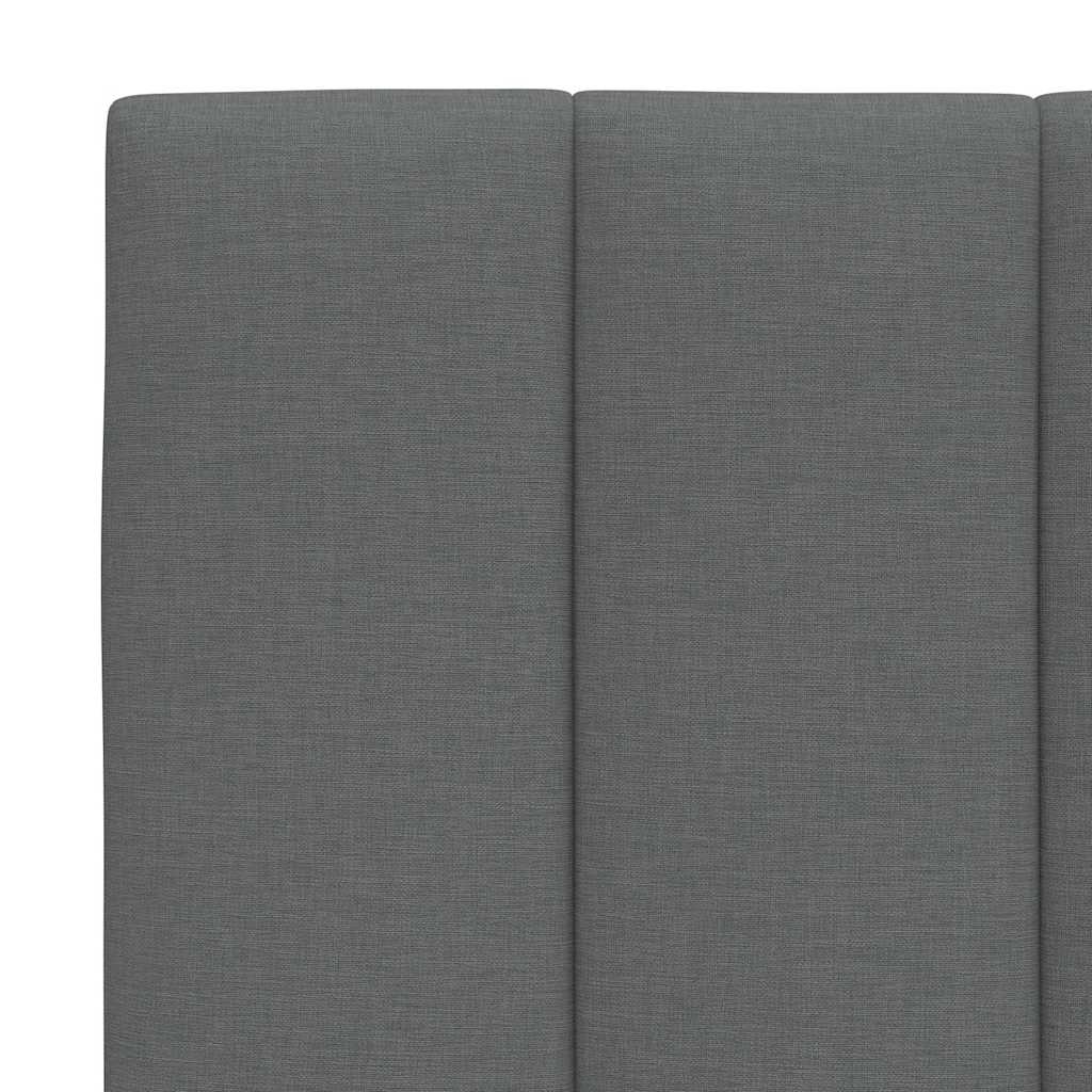 Cadre de lit sans matelas gris foncé 140x190 cm tissu