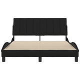 Cadre de lit sans matelas noir 140x190 cm tissu