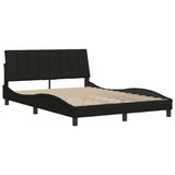 Cadre de lit sans matelas noir 140x190 cm tissu