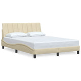 Cadre de lit sans matelas crème 140x190 cm tissu