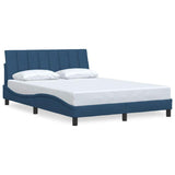 Cadre de lit sans matelas bleu 140x190 cm tissu