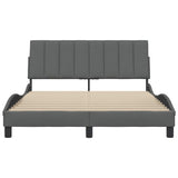 Cadre de lit sans matelas gris foncé 140x200 cm tissu