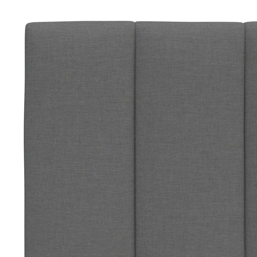 Cadre de lit sans matelas gris foncé 140x200 cm tissu