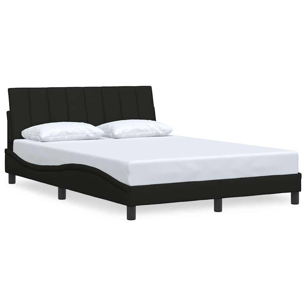 Cadre de lit sans matelas noir 140x200 cm tissu