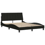 Cadre de lit sans matelas noir 140x200 cm tissu