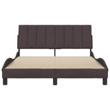 Cadre de lit sans matelas marron foncé 140x200 cm tissu