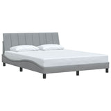 Cadre de lit sans matelas gris clair 160x200 cm tissu