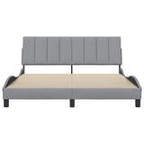 Cadre de lit sans matelas gris clair 160x200 cm tissu