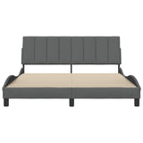 Cadre de lit sans matelas gris foncé 160x200 cm tissu