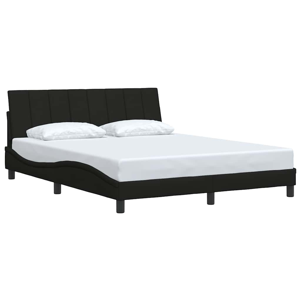 Cadre de lit sans matelas noir 160x200 cm tissu