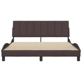 Cadre de lit sans matelas marron foncé 160x200 cm tissu