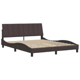 Cadre de lit sans matelas marron foncé 160x200 cm tissu