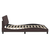 Cadre de lit sans matelas marron foncé 160x200 cm tissu