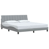 Cadre de lit sans matelas gris clair 180x200 cm tissu