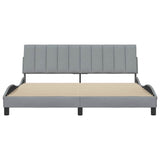 Cadre de lit sans matelas gris clair 180x200 cm tissu