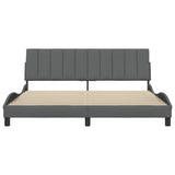 Cadre de lit sans matelas gris foncé 180x200 cm tissu