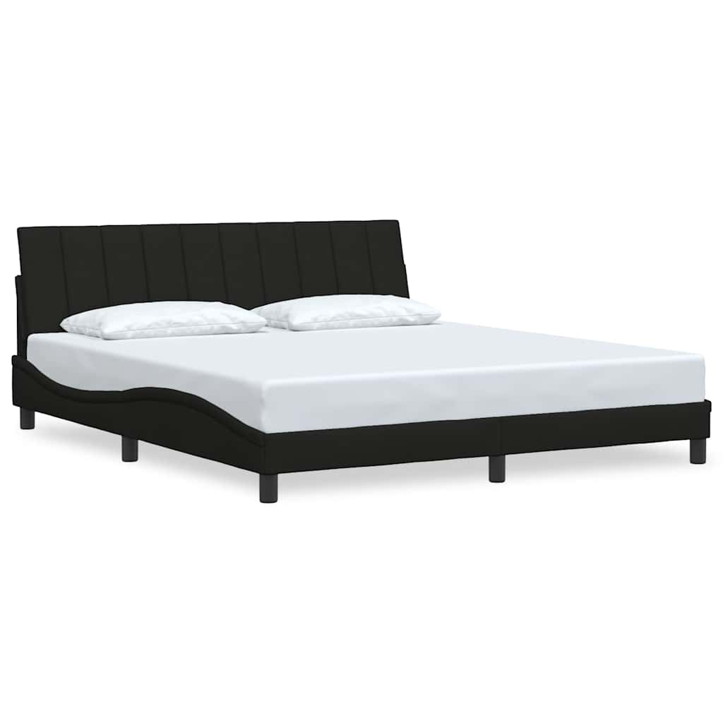 Cadre de lit sans matelas noir 180x200 cm tissu