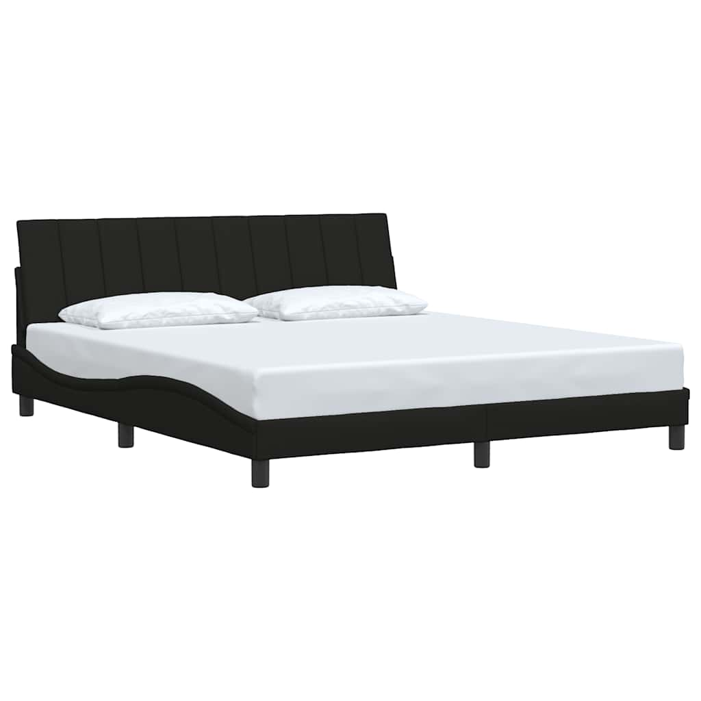 Cadre de lit sans matelas noir 180x200 cm tissu