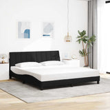 Cadre de lit sans matelas noir 180x200 cm tissu