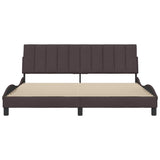 Cadre de lit sans matelas marron foncé 180x200 cm tissu