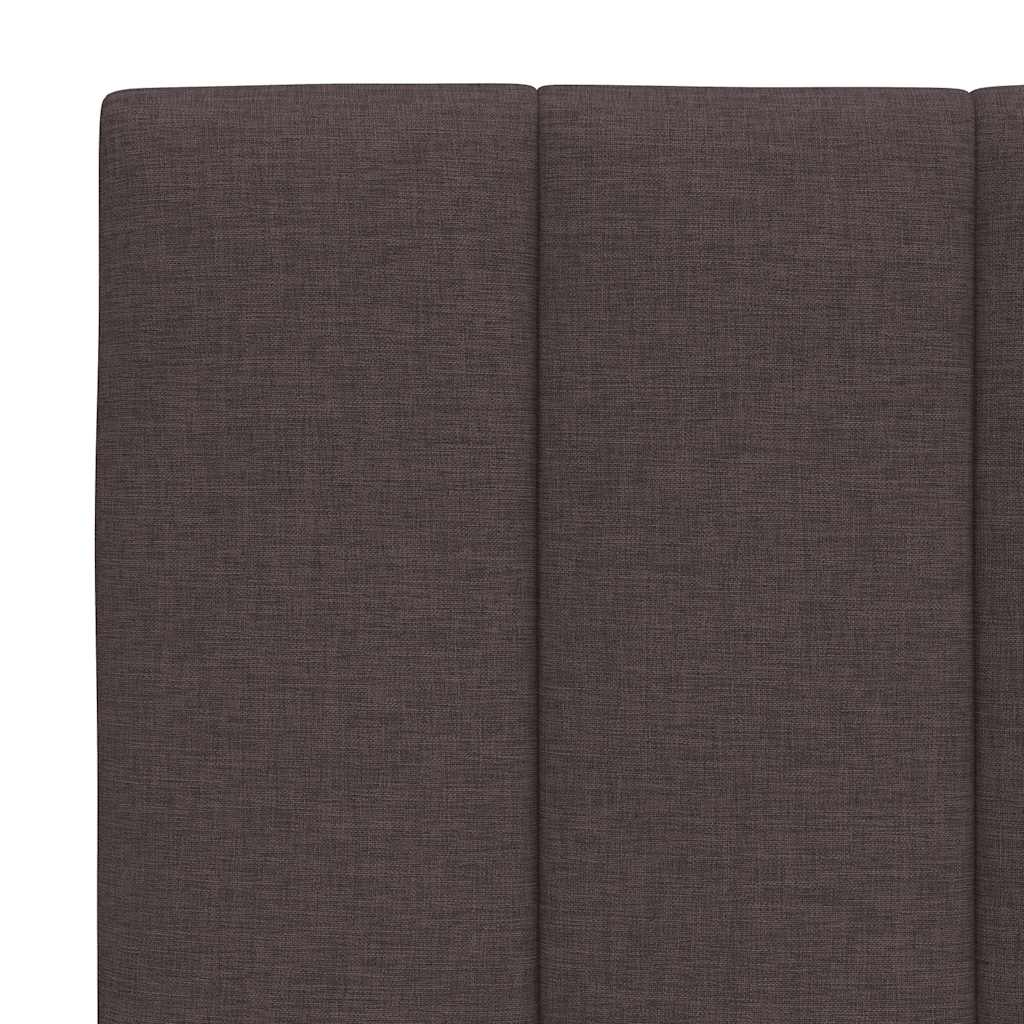 Cadre de lit sans matelas marron foncé 180x200 cm tissu