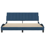 Bed frame without mattress blue 180x200 cm fabric