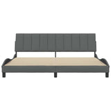 Cadre de lit sans matelas gris foncé 200x200 cm tissu