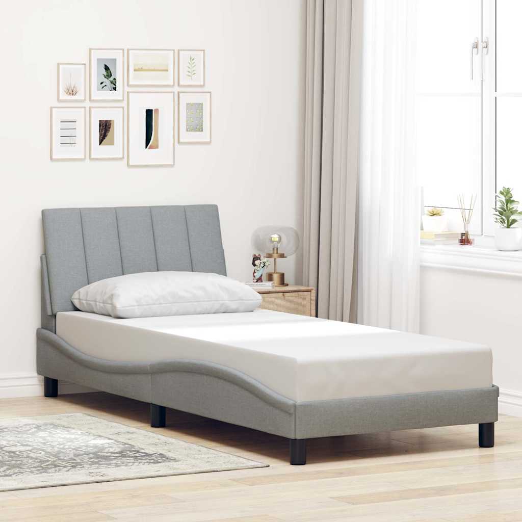 Cadre de lit sans matelas gris clair 80x200 cm tissu