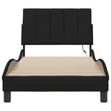 Cadre de lit sans matelas noir 90x190 cm tissu