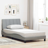 Cadre de lit sans matelas gris clair 100x200 cm tissu