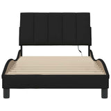 Cadre de lit sans matelas noir 100x200 cm tissu