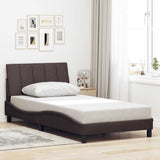 Bed frame without mattress dark brown 100x200 cm fabric